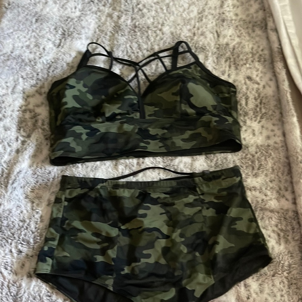 Torrid camo 2 piece Bathing suit